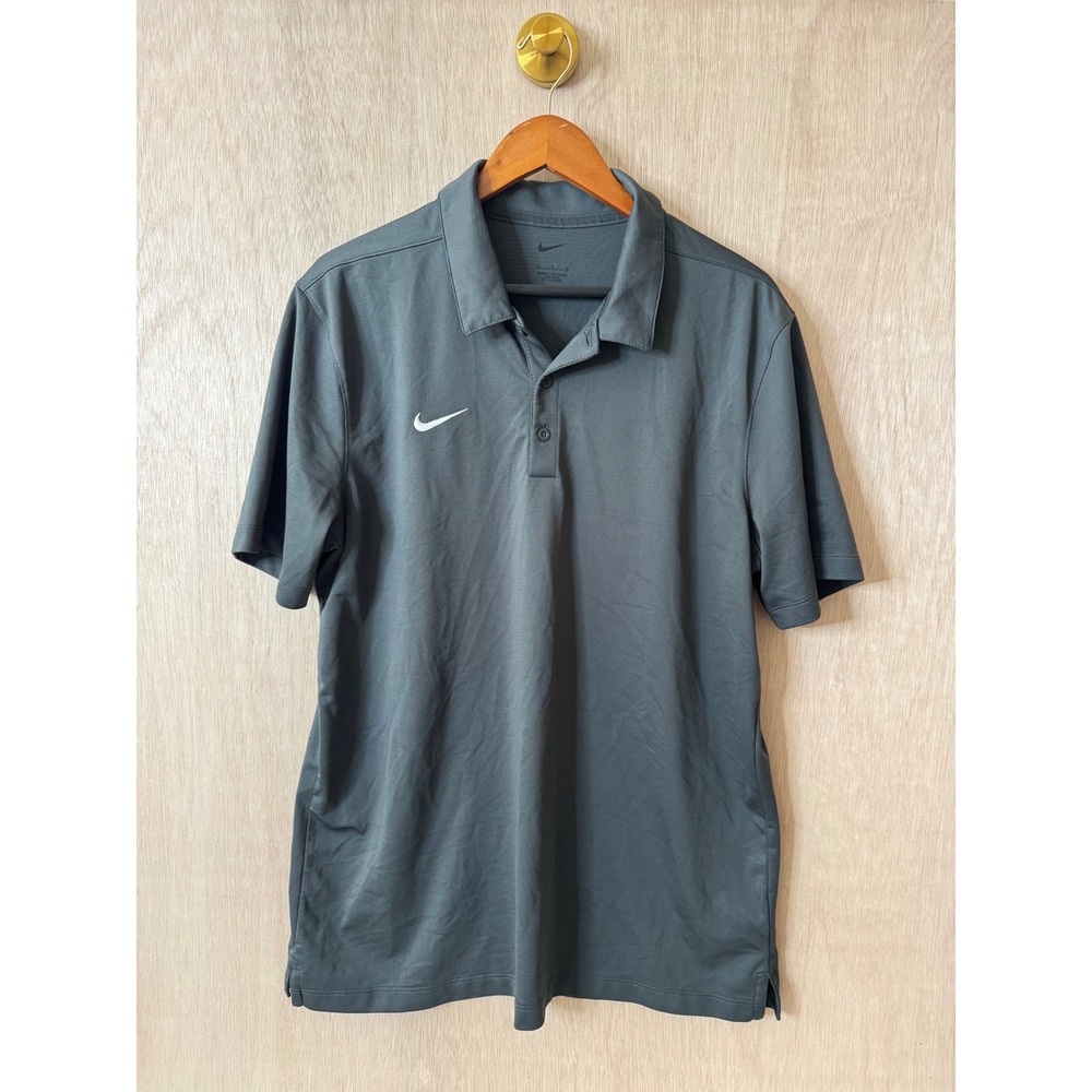Nike Mens Dri-FIT Golf Polo Shirt Large Grey Short Sleeve Performance Top